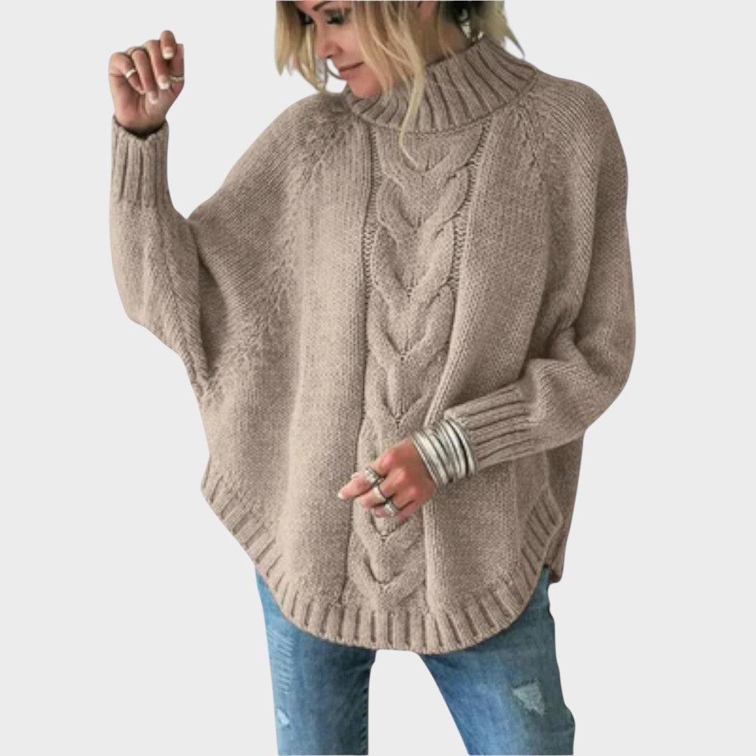 Vanessa | Cable Knit Sweater with High Neck