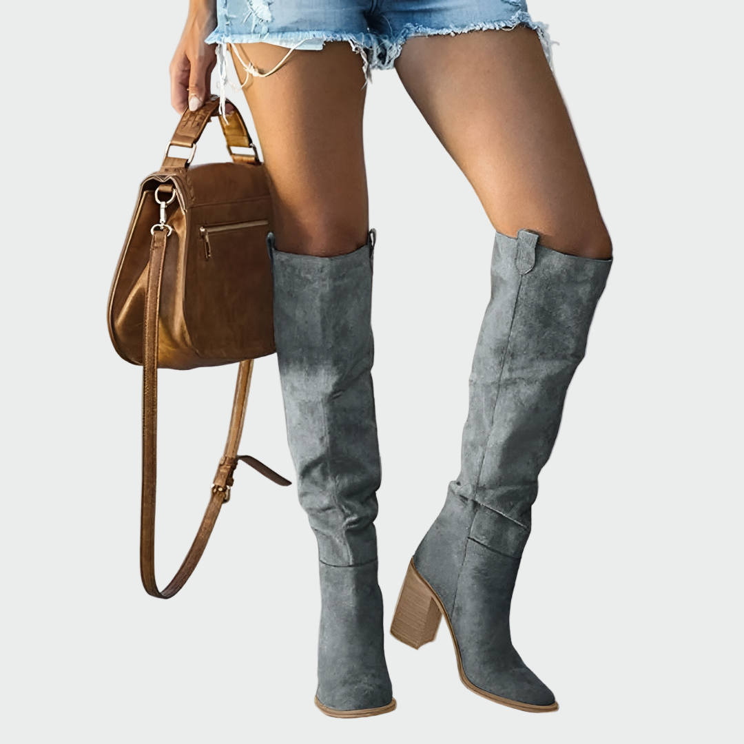 Over-the-knee leather orthopedic boots
