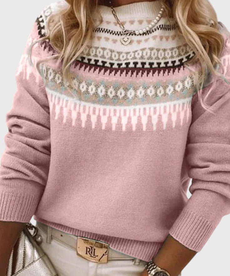 Gemma Textured Sweater with Round Neckline