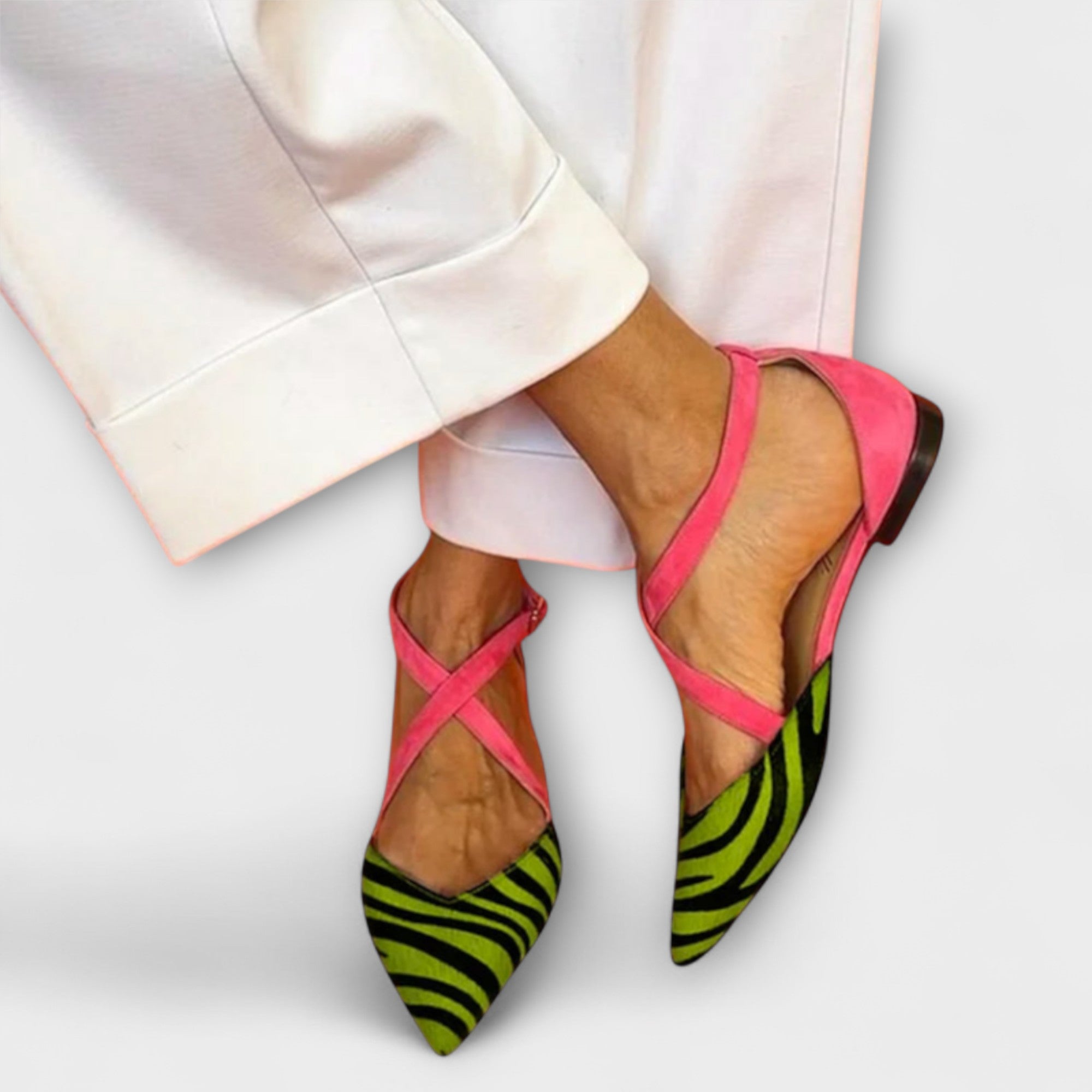 Zebra print ballet flats