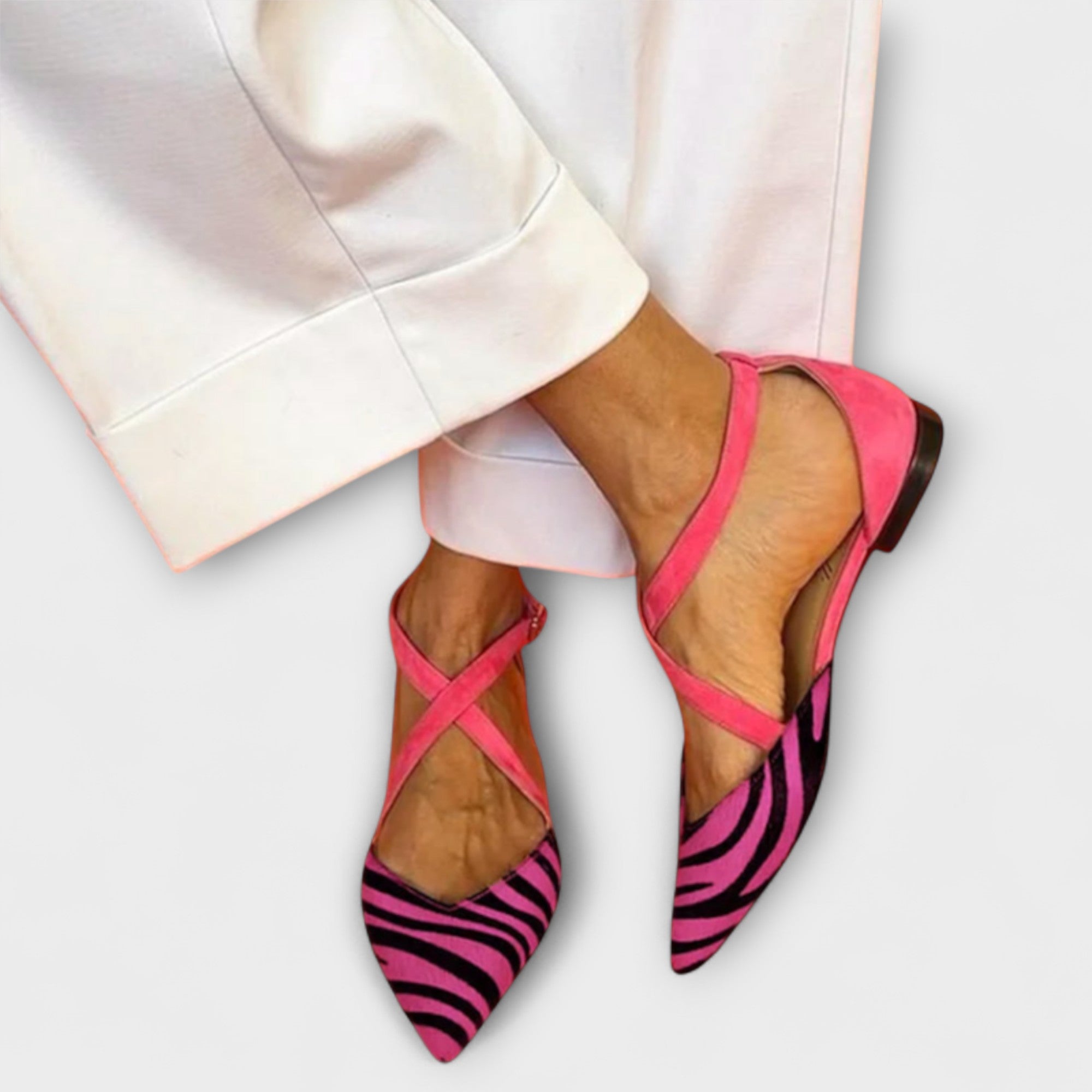 Zebra print ballet flats