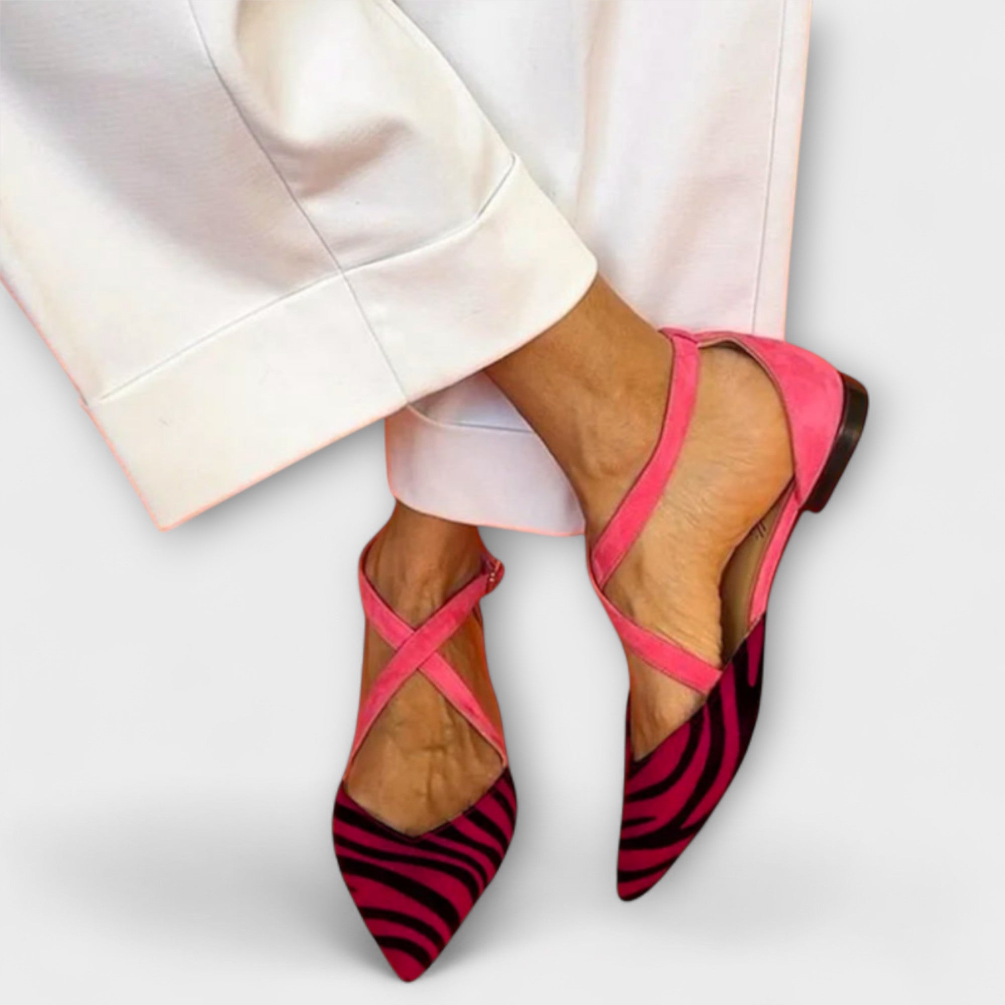 Zebra print ballet flats