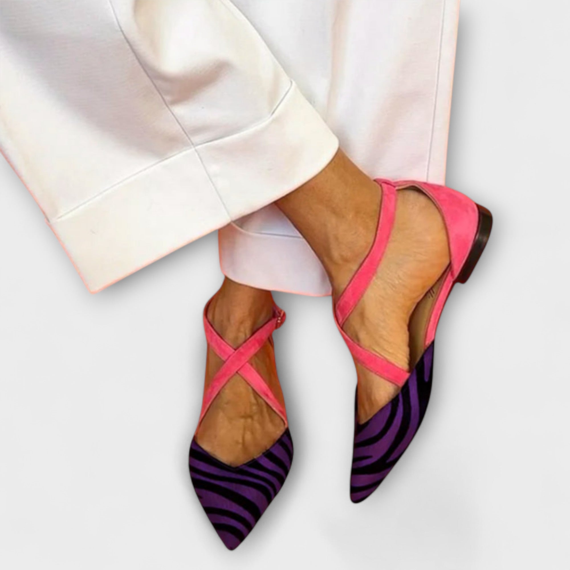 Zebra print ballet flats