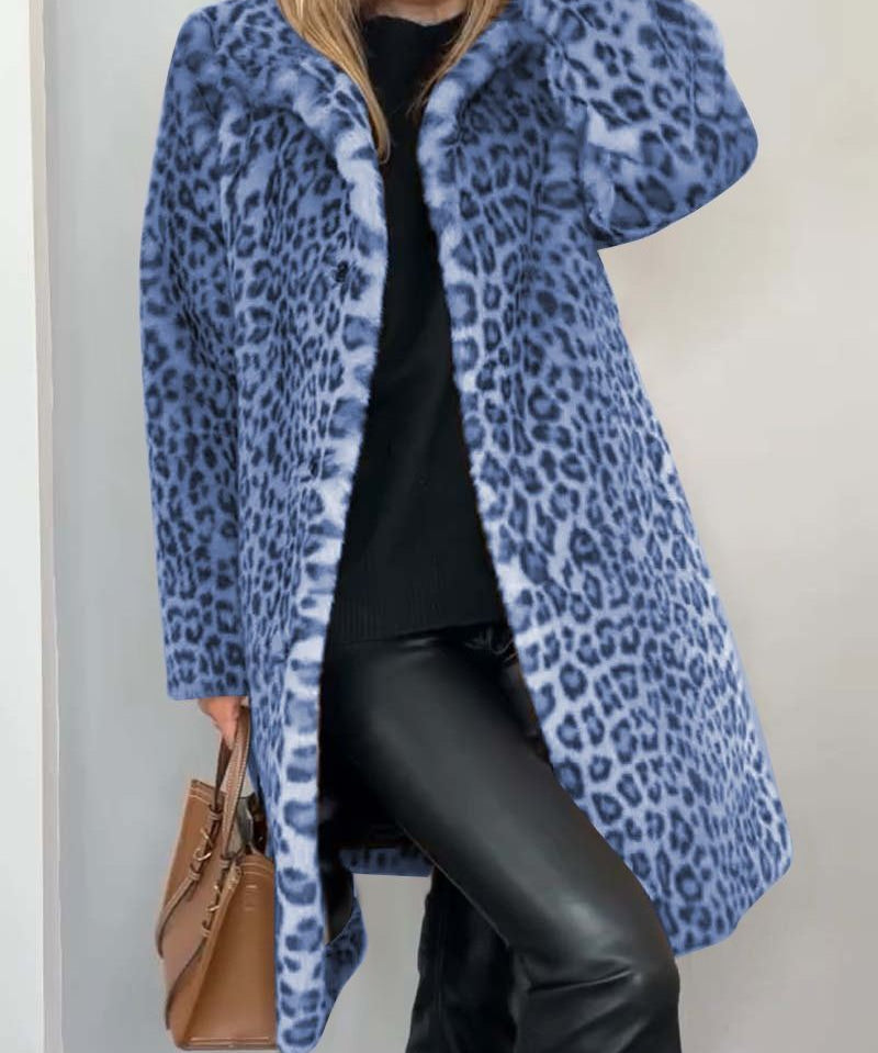 Leia - Dlouhý kabát s leopardím vzorem