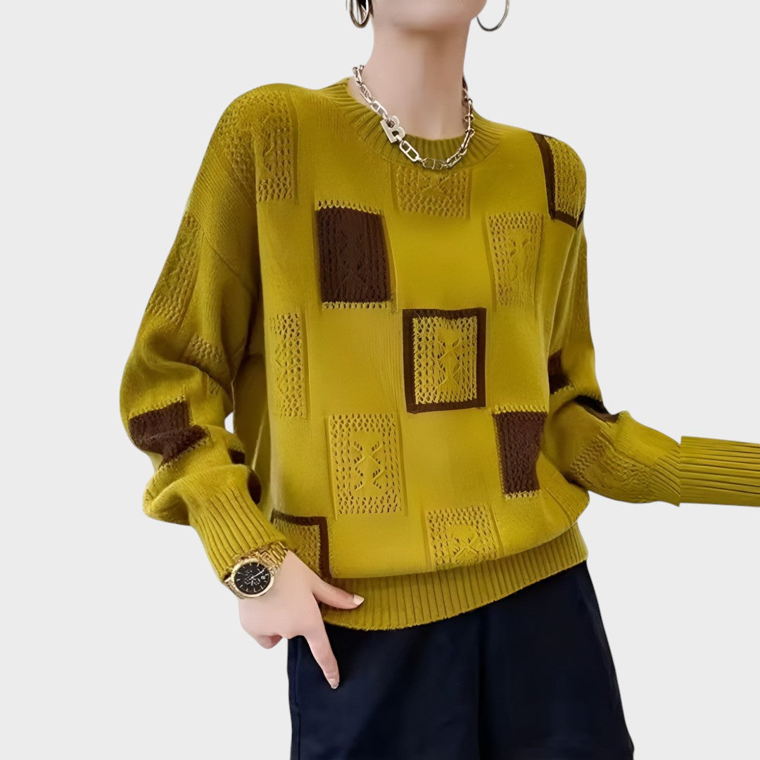 "Alida | Pletený svetr" can be rewritten as "Alida | Pletený Svetr" for consistency in capitalization, or you could consider a more descriptive title like "Alida | Elegantní Pletený Svetr" (Alida | Elegant Knitted Sweater) if you want to add more detail.
