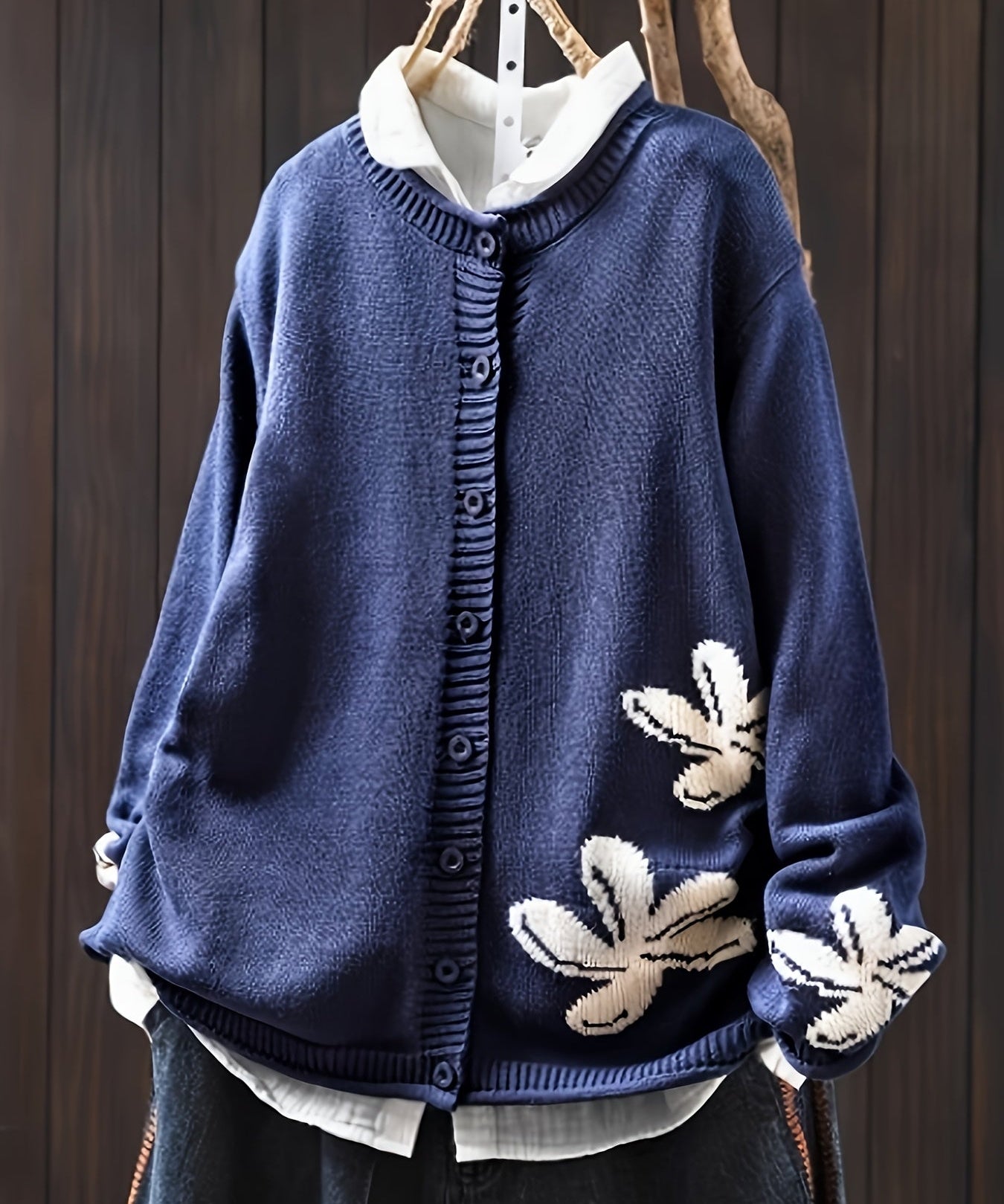 Safira - Cardigan com padrão floral