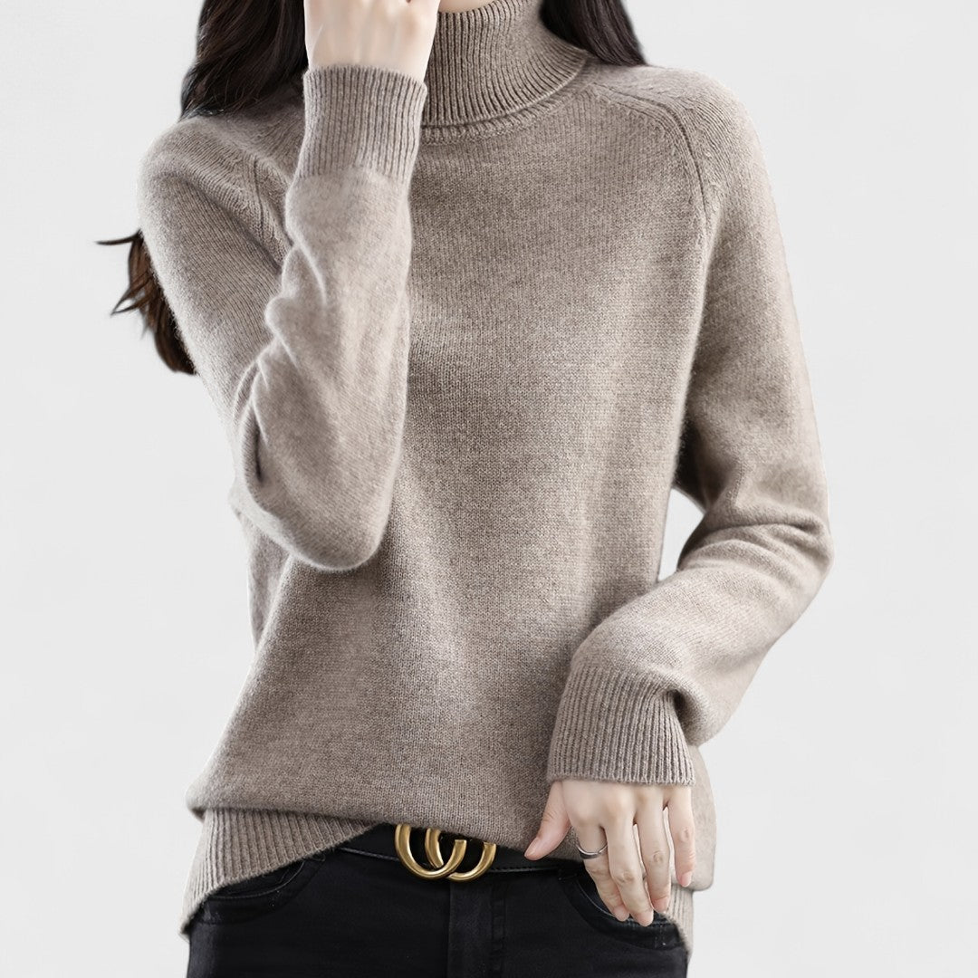 Sapphire - Solid High Neck Sweater