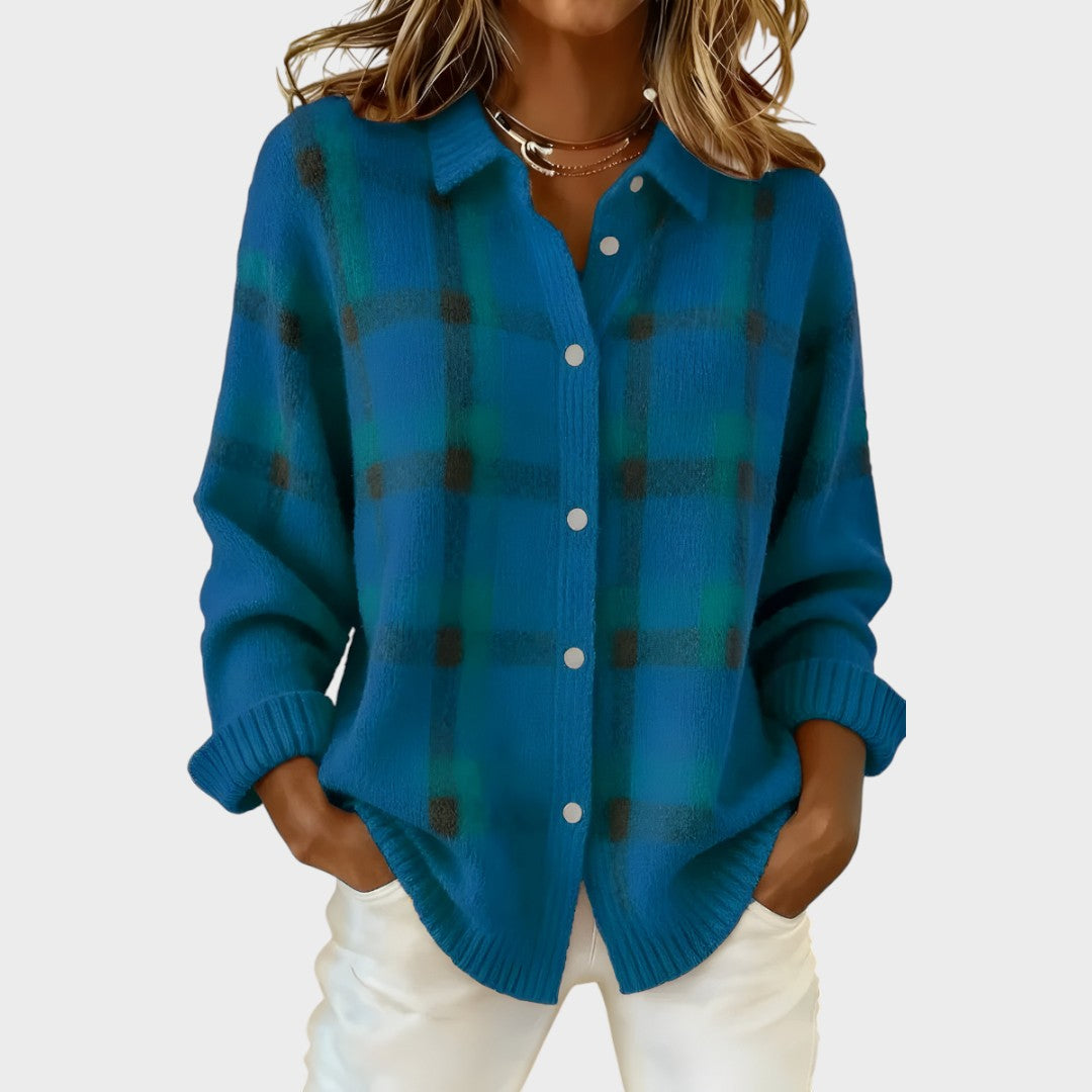 Rocío | Checkered Cardigan in Knitted Fabric