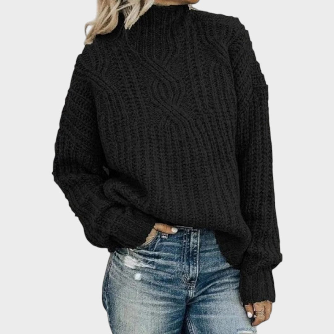 Elene | Chunky Knit High Neck Sweater
