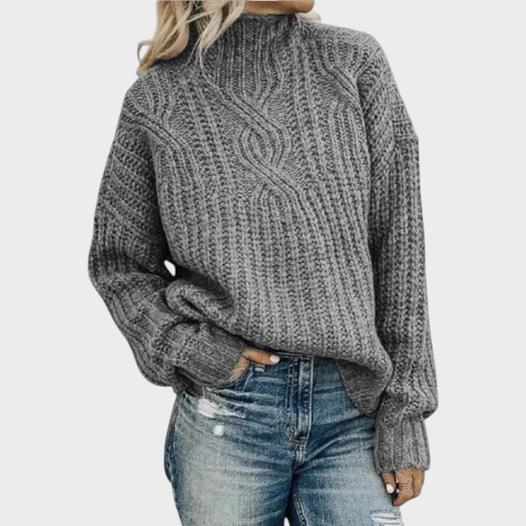 Elene | Chunky Knit High Neck Sweater