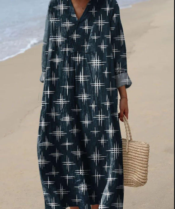 Nádia - Bohemian dress with star print