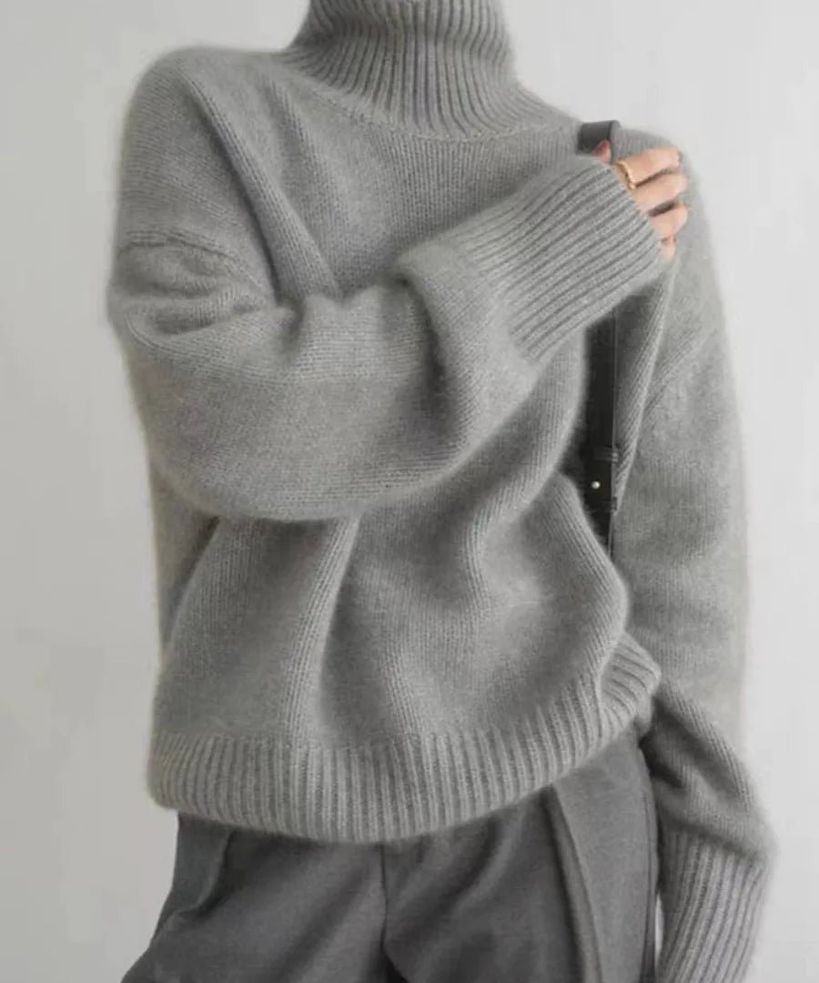 Zoey - Oversized Svetr s Vysokým Límcem