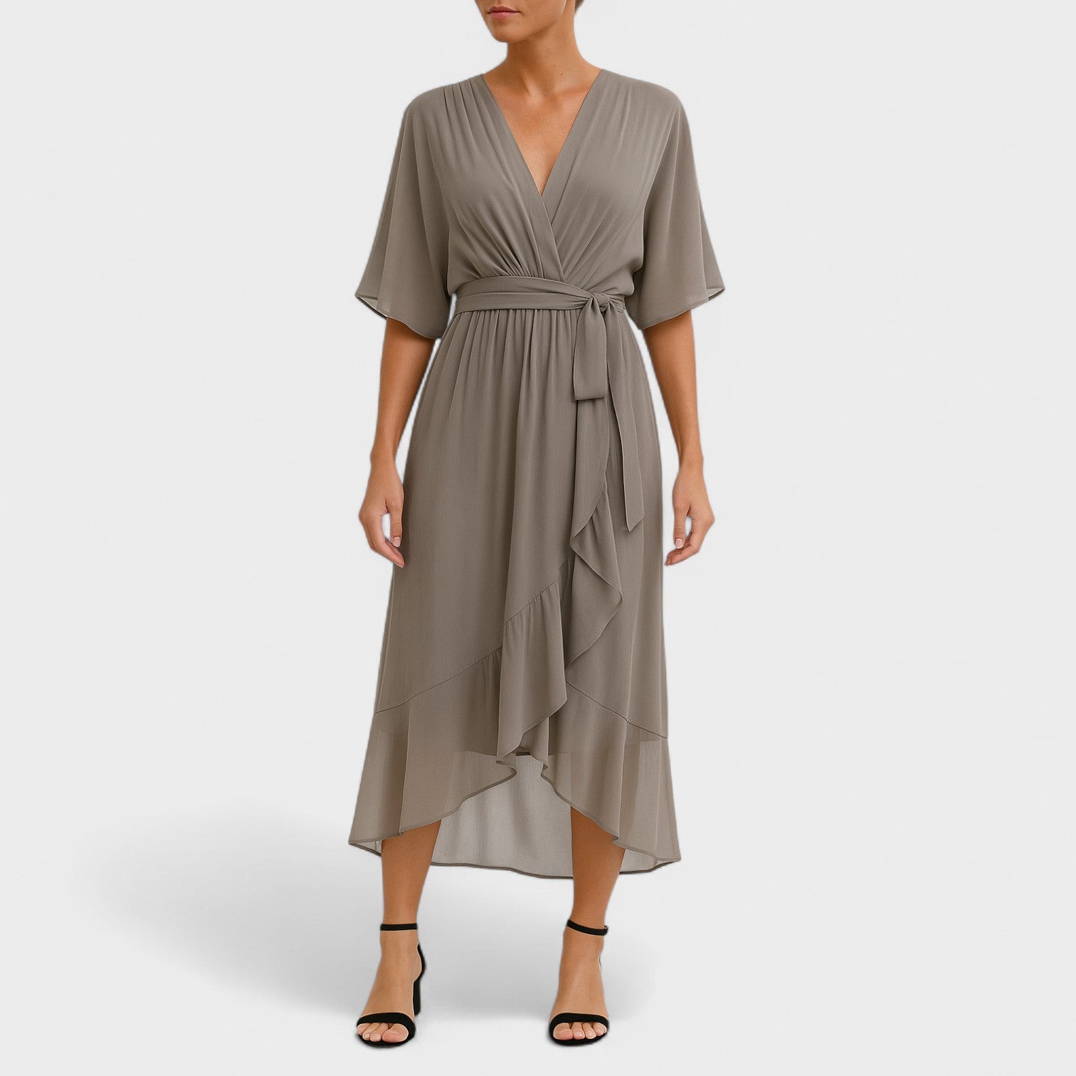 Ialina – Elegantní šaty s vázáním v pase