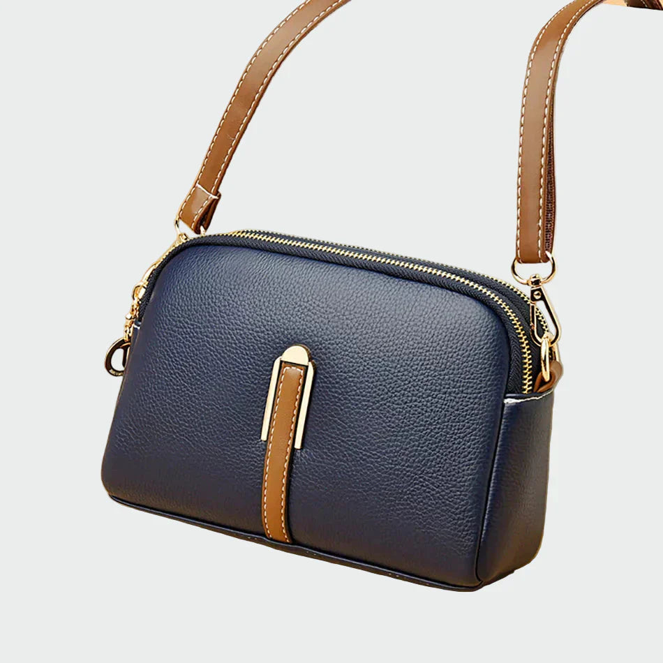 Elegante bolsa de couro a tiracolo