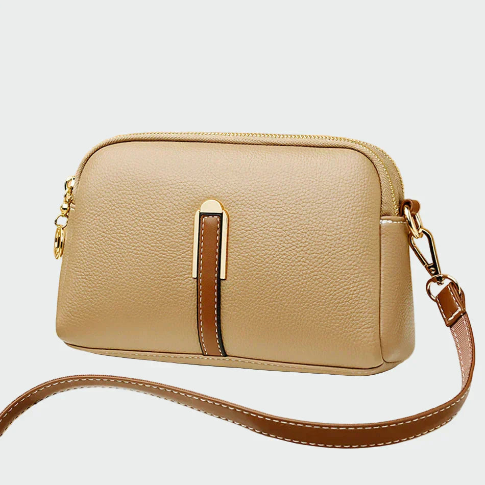 Elegante bolsa de couro a tiracolo