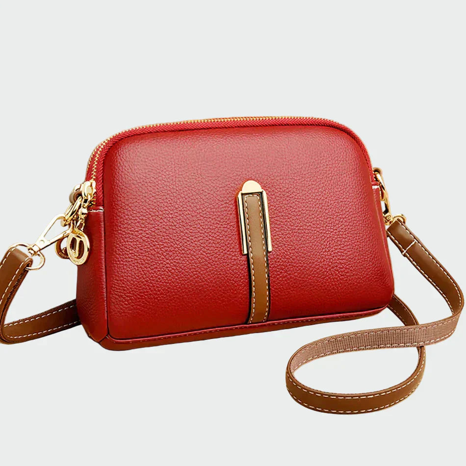 Elegante bolsa de couro a tiracolo