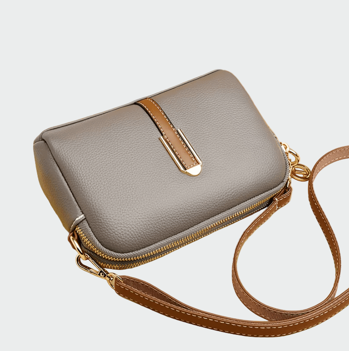 Elegante bolsa de couro a tiracolo