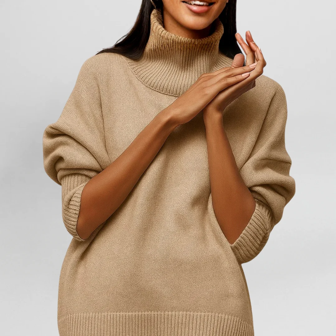 Stefanie High Neck Knitted Sweater