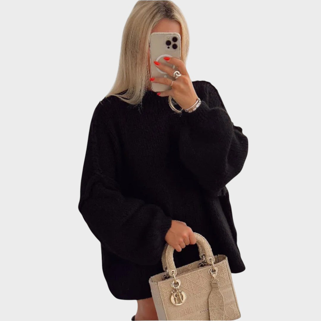 Carly | Oversized Pletený Svetr s Balónovými Rukávy